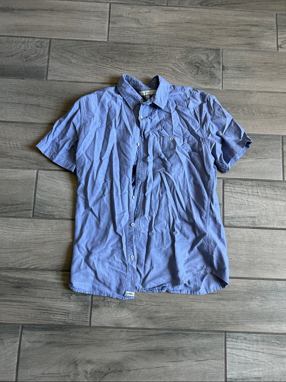 PD&C Light Blue Short-Sleeve Button-Down Shirt